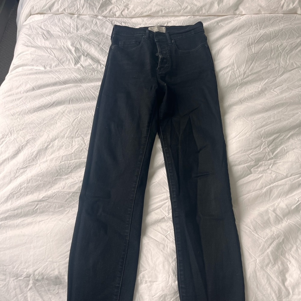 Everlane high rise slim straight - black
